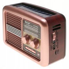 Radio przenośne 20 x 8,5 x 13 cm RETRO z funkcją bluetooth   USB z latarką  ładowany solarnie - Miniaturka zdjęcia nr 3