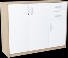 Komoda Julia K021 85x110x35 cm dąb sonoma biała do biura lub sypialni - Miniaturka zdjęcia nr 2