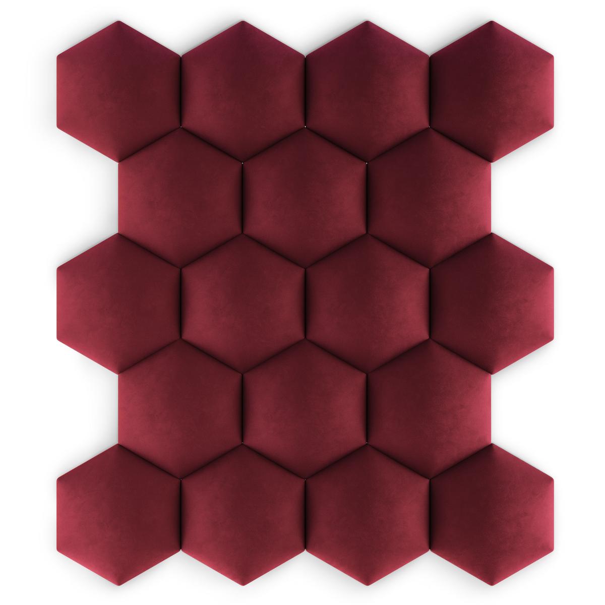 Panele tapicerowane 35x40 hexagon magic velvet bordowy nr. 7