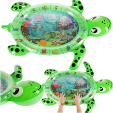 Mata wodna sensoryczna dmuchana dla niemowląt żółw zielona XXL 99x53x1 cm