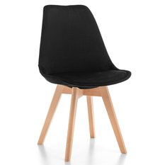 Krzesło DUBLIN czarne tapicerowane welurem do jadalni lub salonu 