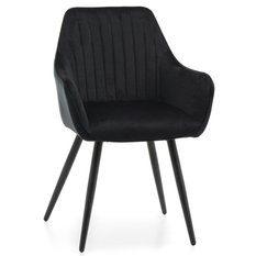 Krzesło PASSO czarne tapicerowane welurem pikowane do jadalni lub salonu 