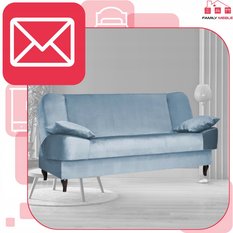 Wersalka SARA 200x95 cm błękitna rozkładana kanapa z pojemnikiem sofa do salonu Monolith - Miniaturka zdjęcia nr 3