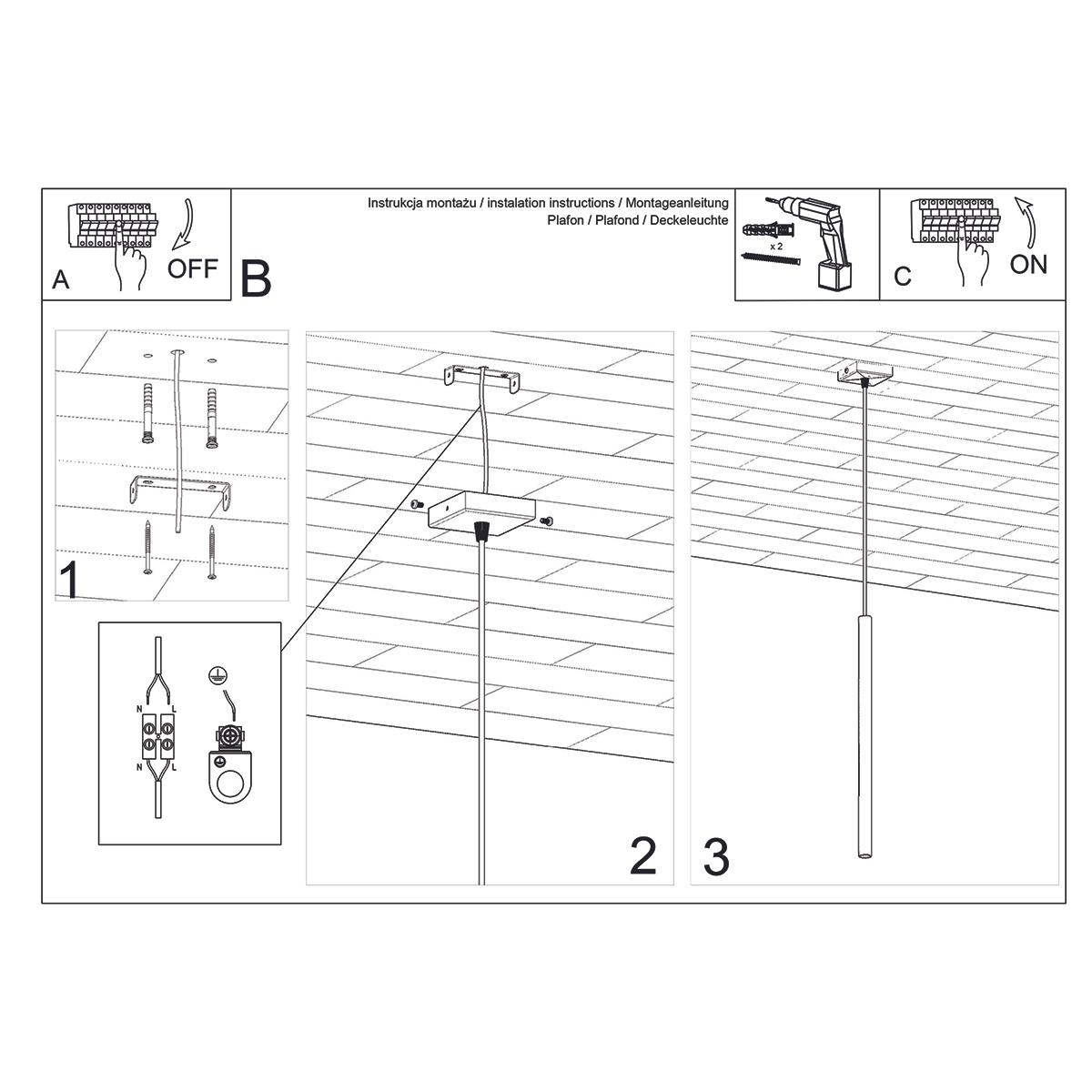 Lampa wisząca PASTELO 1 złota 115x3.5x3.5cm nowoczesna G9 do salonu nr. 6