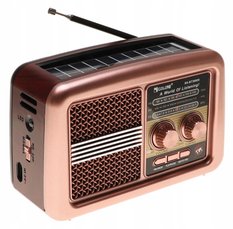 Radio przenośne 20 x 8,5 x 13 cm RETRO z funkcją bluetooth   USB z latarką  ładowany solarnie - Miniaturka zdjęcia nr 1