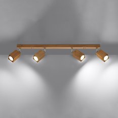 Plafon KEKE 4 dąb 20x5x80cm nowoczesna lampa GU10 do salonu  - Miniaturka zdjęcia nr 3