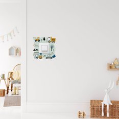 Naklejka Pod Kontakt Do Pokoju Dziecka Maszyny 20x20 Koparki Styl Skandynawski - Miniaturka zdjęcia nr 6