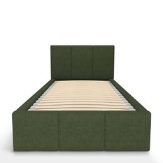 Łóżko Pojedyncze 90x200cm łóżko tapicerowane z pojemnikiem khaki do sypialni wezgłowie 88 cm - Miniaturka zdjęcia nr 7