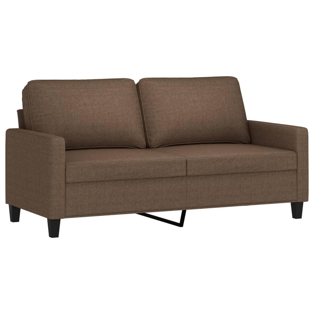 Sofa 158x77x80 cm 2-osobowa wygodna tapicerowana tkaniną brązowa do salonu