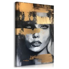 Duży Obraz Na Płótnie Do Salonu Kobiecy Portret Glamour Abstrakcja 80x120cm - Miniaturka zdjęcia nr 1