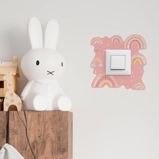 Naklejka Pod Włącznik Kontakt Tęcze Serduszka 20x20 Styl Boho Dla Dziewczynki - Miniaturka zdjęcia nr 4