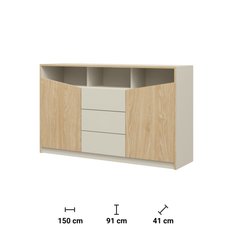 Komoda Aston 150 cm do sypialni salonu szarobeżowy - Miniaturka zdjęcia nr 2