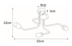 Lampa sufitowa K-3892 SKADI 52x22x52 cm do salonu lub pokoju czarny - Miniaturka zdjęcia nr 3