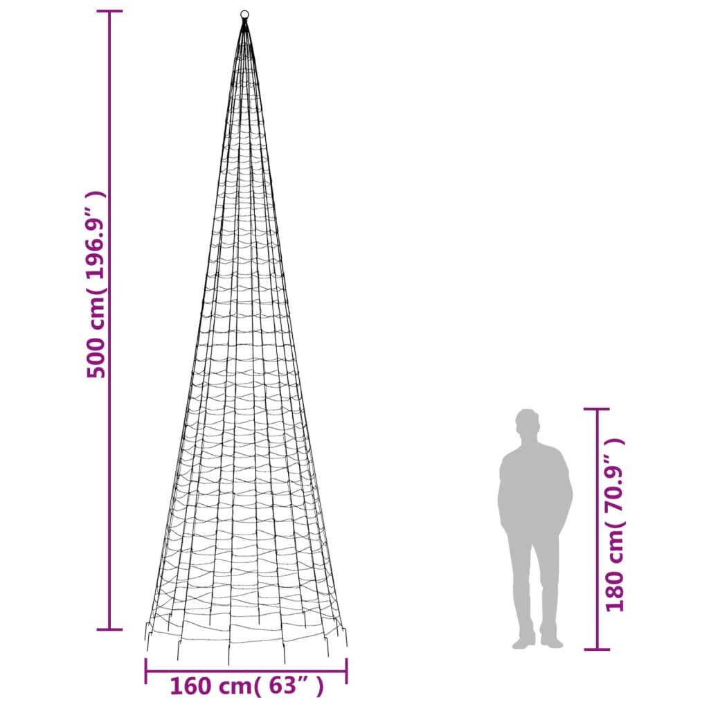  Choinka z lampek, na maszt, 1534 niebieskie LED, 500 cm nr. 10