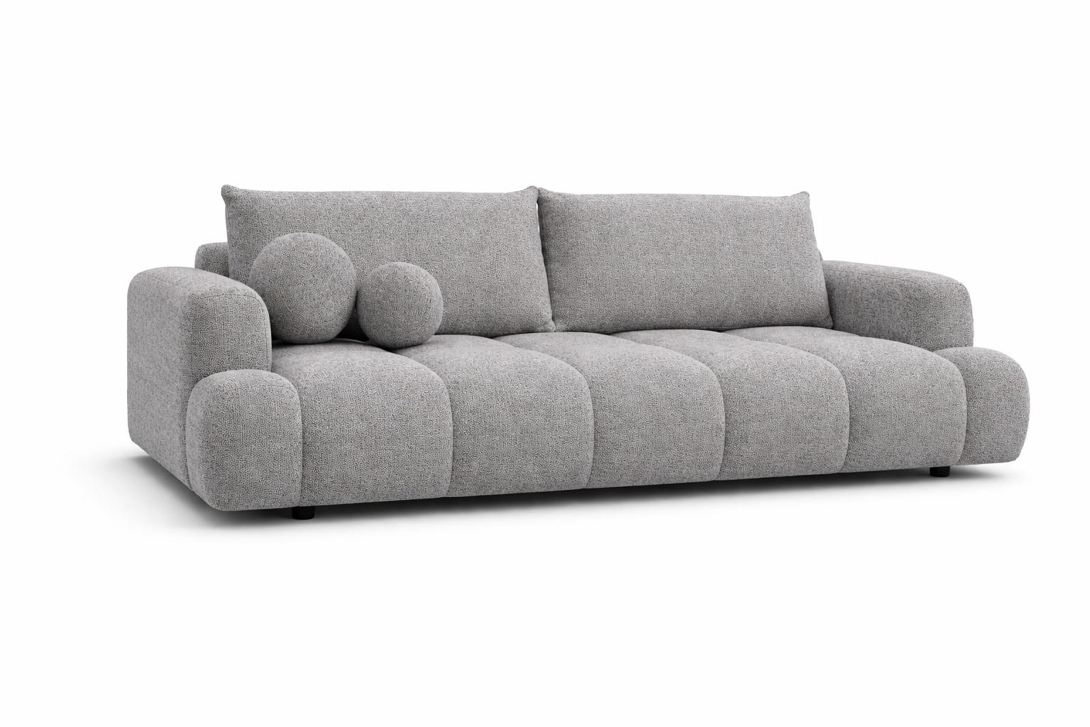 Kanapa rozkładana trzyosobowa Mediolan 250x112x90 cm LOOP sofa z funkcją spania szara