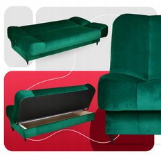 Wersalka kanapa sofa tapczan rozkładana Sara Family meble zielona - Miniaturka zdjęcia nr 4