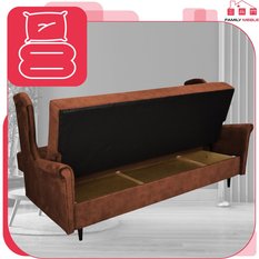 Wersalka sofa uszak kanapa rozkładana Ari brąz - Miniaturka zdjęcia nr 6