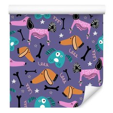 Tapeta Dziecięca KOLOROWE Pieski Gwiazdki Wzorki  - Miniaturka zdjęcia nr 3