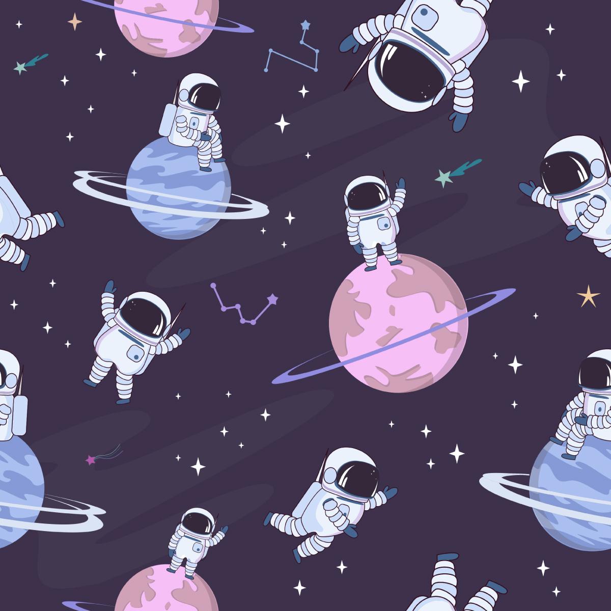 Tapeta Ścienna ASTRONAUCI Gwiazdy Planety Kosmos 53x1000  nr. 3