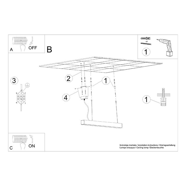 Lampa wisząca PINNE 200 szara 4000K 150x6x200cm nowoczesna LED do salonu nr. 9