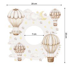 Naklejka Pod Włącznik Do Pokoju Dziecięcego Balony 20x20 Chmurki Gwiazdy Boho - Miniaturka zdjęcia nr 2