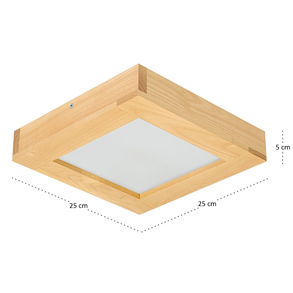 Panel LED 25 x 25 x 5 cm plafon z drewna jesionowego 24W 4000K do salonu nr. 4