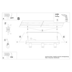 Plafon TAVO 3 10x13.5x55cm E27 betonowa nowoczesna lampa do salonu - Miniaturka zdjęcia nr 6