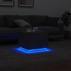 Stolik kawowy 50x50x40 cm z oświetleniem LED szarość betonu do salonu - Miniaturka zdjęcia nr 5