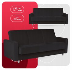 Wersalka kanapa sofa tapczan rozkładana Family Meble Alicja czarna - Miniaturka zdjęcia nr 3