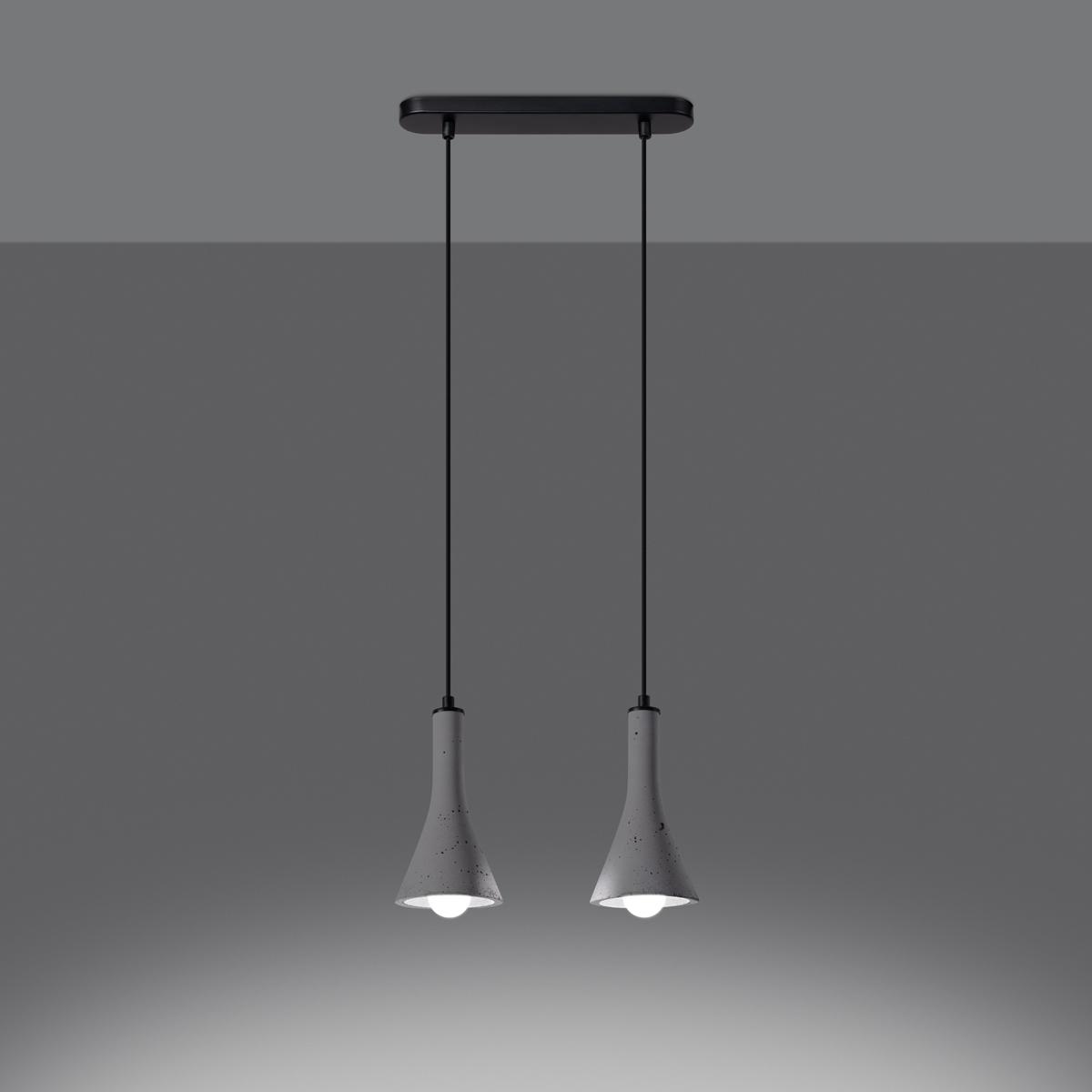 Lampa wisząca REA 2 beton 113x12x34cm nowoczesna E14 do salonu nr. 3