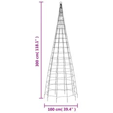  Choinka z lampek, na maszt, 550 kolorowych LED, 300 cm - Miniaturka zdjęcia nr 11