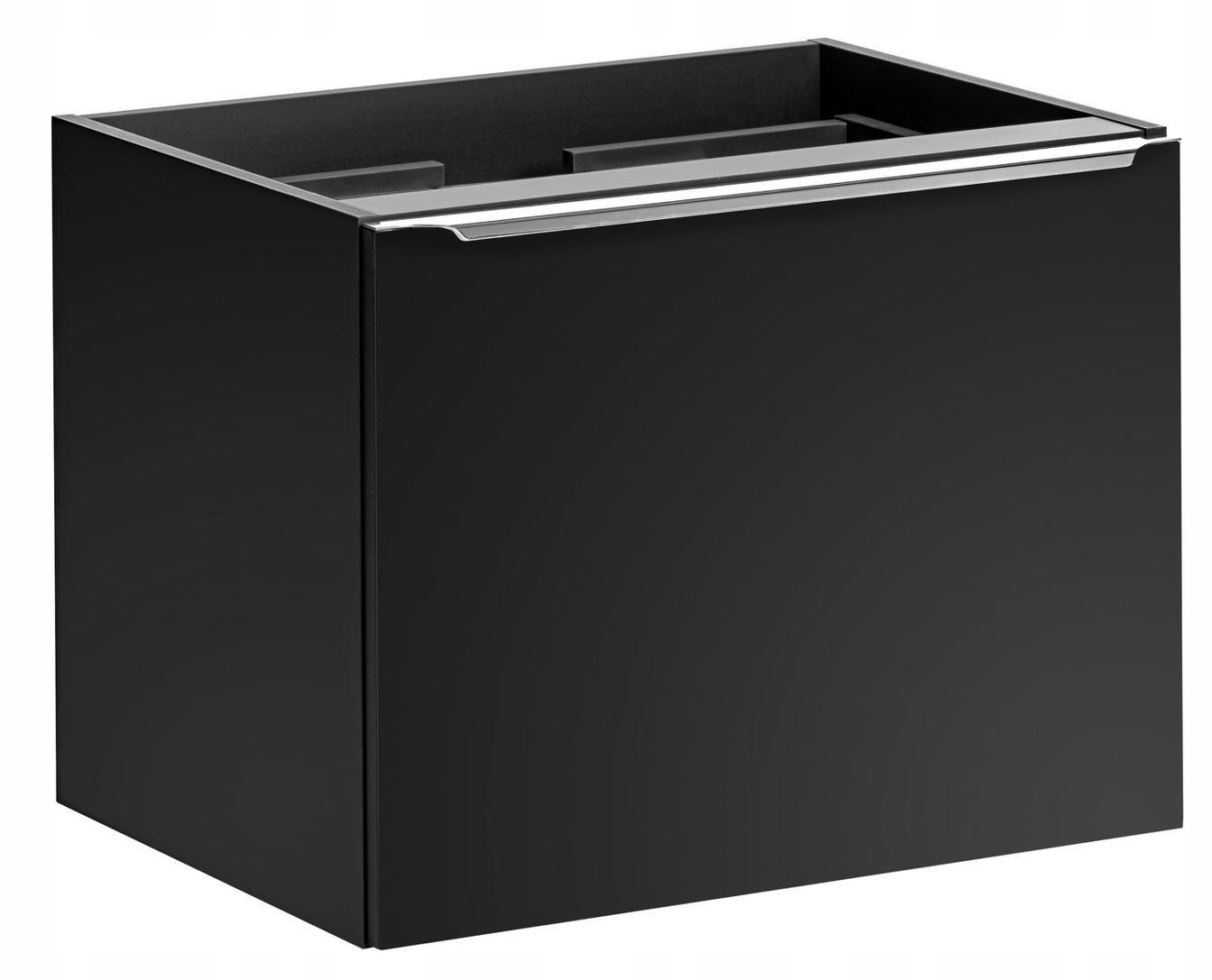 Szafka pod umywalkę wisząca 60 cm SANTA FE BLACK czarna z organizerem  2 szuflady do łazienki 