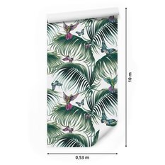 Tapeta W Rolce LIŚCIE Palmowe Ptaki Motyle Natura  - Miniaturka zdjęcia nr 2