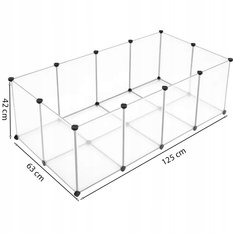 Kojec wybieg 125x42x63 cm zagroda dla małych zwierząt gryzoni królików chomików świnek - Miniaturka zdjęcia nr 5