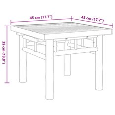 Stolik kawowy 45x45x35 cm z praktyczną półką bambusowy do salonu lub na balkon - Miniaturka zdjęcia nr 8