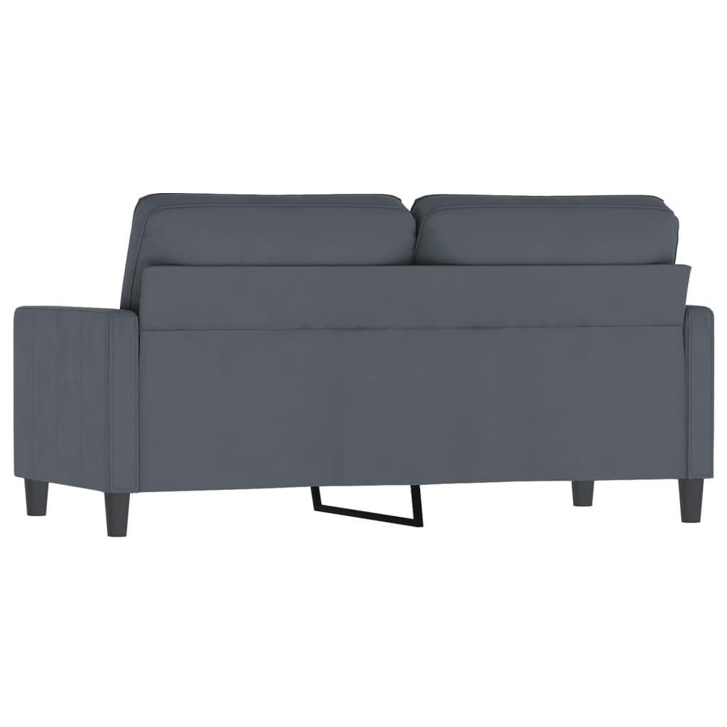 Sofa 158x77x80 cm 2-osobowa tapicerowana aksamitem ciemnoszara do salonu nr. 5