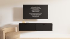 Szafka wisząca RTV AURA 140x33x30 cm do salonu czarny - Miniaturka zdjęcia nr 3