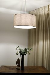 Lampa wisząca 40cm LEN LIGHT beżowa do salonu - Miniaturka zdjęcia nr 7