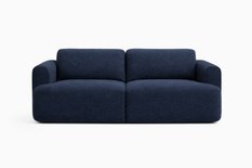 Kanapa z funkcją spania ITALY 253x110x71 cm trzyosobowa sofa rozkładana tkanina FLOW ciemnoniebieska - Miniaturka zdjęcia nr 3