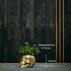 Doniczka betonowa Skull Low-Poly 11 cm | Klasyczne Złoto - Miniaturka zdjęcia nr 8