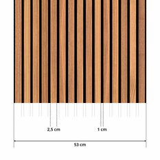 Tapeta Dekoracja Ścienna Nowoczesna ze Wzorem LAMELE DREWNO Imitacja DESKI 3D 53x300  - Miniaturka zdjęcia nr 5