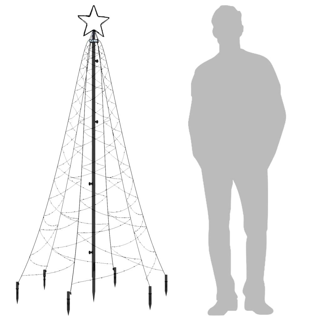 Choinka z kołkiem gruntowym, 200 zimnych białych LED, 180 cm nr. 9