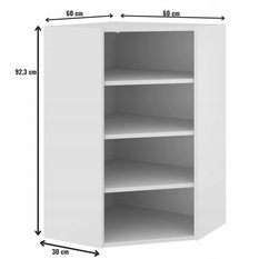 Korpus szafka kuchenna górna 60x92x30 cm narożna z akcesoriami biały do kuchni - Miniaturka zdjęcia nr 2