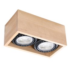 Plafon QUATRO 2 naturalne drewno 10x14x27cm nowoczesna lampa GU10/ES111 do salonu 