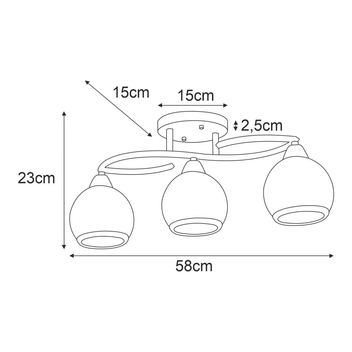 Lampa sufitowa K-JSL-6084/3 AB LARA 58x23x15 cm do salonu lub jadalni patyna nr. 2