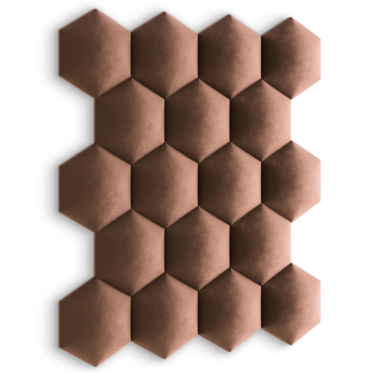 Panele tapicerowane 26x30 hexagon magic velvet brązowy nr. 6