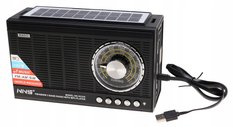 Radio przenośne  21 x 12,5 x 8,5 cm z funkcją bluetooth    z latarką  ładowany solarnie czarne - Miniaturka zdjęcia nr 5