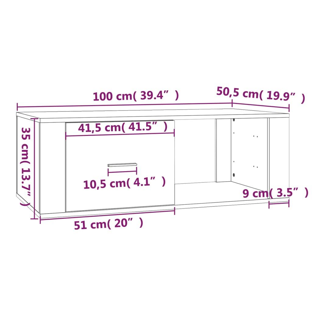 Stolik kawowy 100x50,5x35 cm z zamykaną szafką brązowy dąb do salonu nr. 11