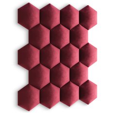 Panele tapicerowane 35x40 hexagon magic velvet bordowy - Miniaturka zdjęcia nr 6
