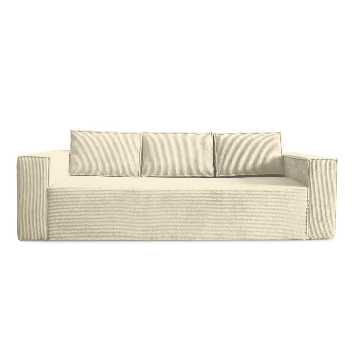 Kanapa rozkładana Verona 248x52x93 cm wersalka z funkcją spania i pojemnikiem sprężyny bonell sztruks beżowa do salonu WERONA nr. 4
